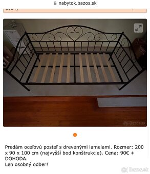 Oceľový rám postele - 2