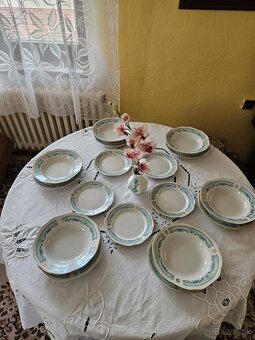 Jedálenská súprava - zeleno-zlatá - 2