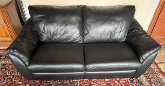 Černá kožená sedačka,5843 - 2