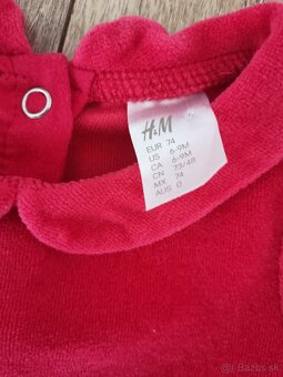 Vianočné  červené šaty 74 - 2