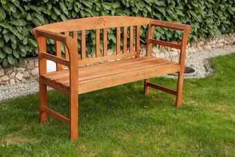 3-miestna drevená lavica s ružou - 2