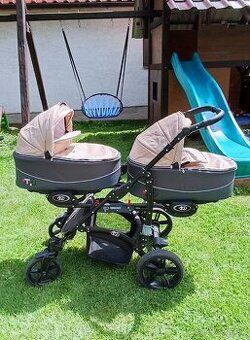 Kočík pre dvojičky/ súrodenecký kočík a vajíčka do auta - 2