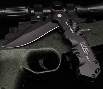 Vreckový nôž BLACK KNIFE s poistkou - 2