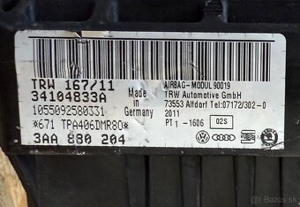 VW PASSAT B7, 3AA880204 airbag spolujazdca - 2