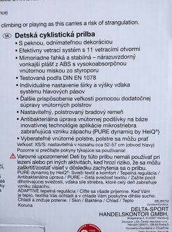 Dievčenská cyklistická prilba veľkosť XS/S 52-57cm obvod hl - 2