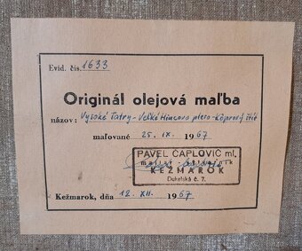 Obráz Tatry Pavol Čaplovič - 2