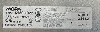 Plynové gamatky MORA PT 6150 plynové kachle cez stenu - 2