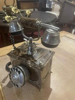 retro telefon, kamen, onyx - 2