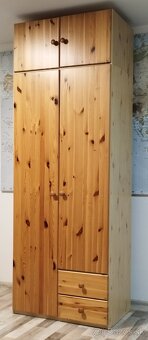 drevena skrina ikea,s nadstavcom, 88x50x240 cm - 2