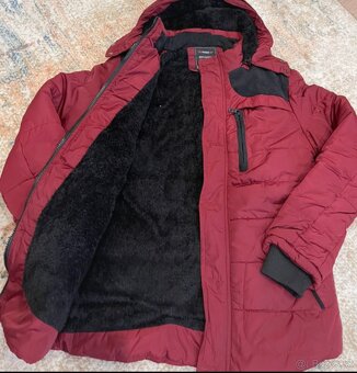 Pánska, zateplená budna, bordovej farby, veľ M - 2