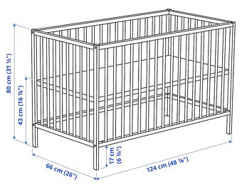 Predám IKEA detská postieľka - buk - 60x120 cm - 2