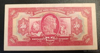 500 kč, pretlač SLOVENSKÝ ŠTAT, seria F, 1929 - 2