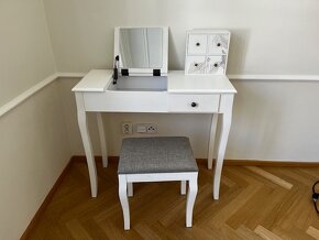Kozmetický stolík s taburetkou, 85x36x77 cm - 2