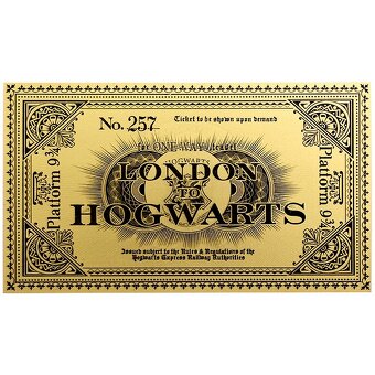 Zlatá minca 0,5 g Harry Potter - Lístok do Rokfortu 2024 - 2