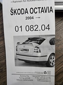 Zadný rámček pod ŠPZ Škoda Octavia 2 - 2