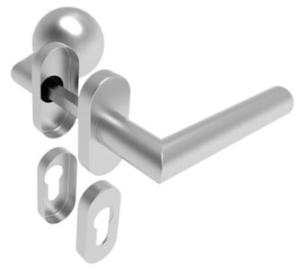 Kľučka guľa pevná - pár, AISI 304, K320 - 2