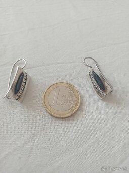 Strieborné náušnice s onyxom - 2