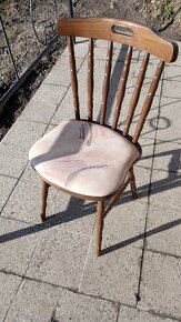 Masívne drevené retro stoličky - 2