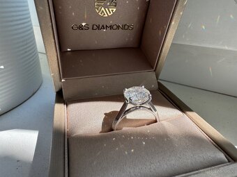 Prsten z 14 kt. bieleho zlata s 3ct lab grown diamantom - 2