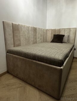 Nová rohová čalúnená posteľ + matrac zdarma (125×200) - 2
