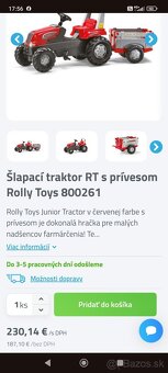 Šlapací traktor RT s prívesom Rolly Toys - 2