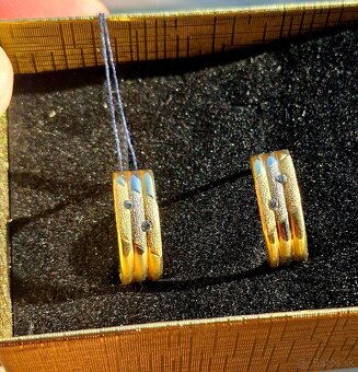 Zlate náušnice kamienky 585 - 2