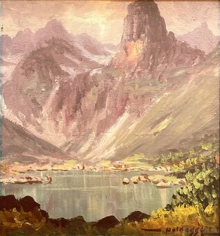 František Holdossy - Zelené pleso, olej na dreve - 2