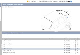 Tesnenie zadného okna BMW e60 - 2