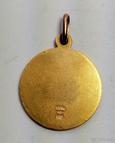 Zlatý medailón, 375/1000, 3,17g, priemer 1,8cm - 2