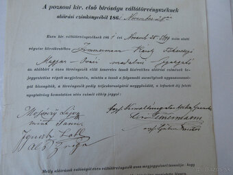 Listina r. 1861 Bratislava, súd, gróf Karol Zimmerman - 2