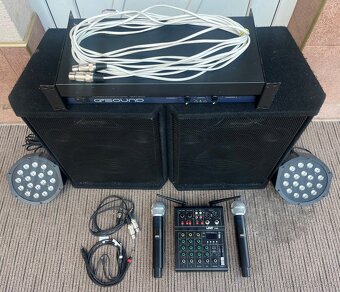 PRENOSNÉ OZVUČENIE 2x130W S USB/BT MIXPULTOM & MIKROFÓNMI - 2