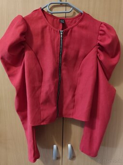 Červené tenké sako na zips - 2