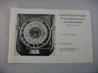 Predám veľmi starý LUCIMETER-AGFA. - 2