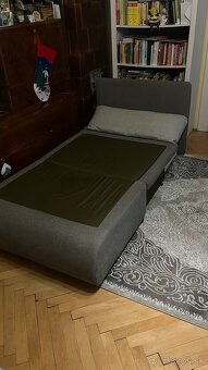 Rozkladacie kreslo s úložným priestorom, sivá, FLIK - 2