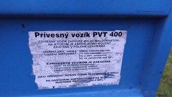 Predám vozík za malotraktor Agzat PVT400 - 2