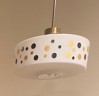Lampa dizajnový luster kovová konštrukcia sklenené tienidlo - 2