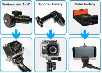 Akčná kamera SJM M20+ kvalitná selfie tyč Cel-Tec DG122 Aqua - 2