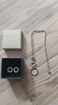 Strieborná retiazka 925 s príveskom a náušnicami - 2