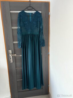 Zelenomodré spoločenské šaty M - 2