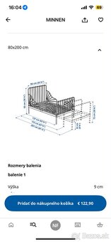 Ikea detská rastúca posteľ Minnen + matrac Nattsmyg - 2