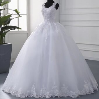 Princeznovské svadobné šaty,velkost 38 - 2