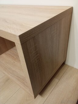 komoda pod TV  - dub sonoma a biela farba vysoký lesk - 2