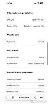 Franke kôš sorter 300-60 - 2