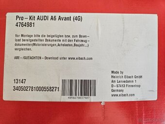 Športové pružiny EIBACH Pro - Kit AUDI A6 Avant (4G) - 2