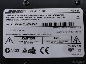 Bose Lifestyle SA-2 Amp 2V - 2