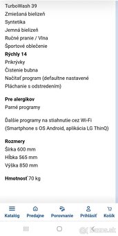 Práčka LG zníženie ceny - 2