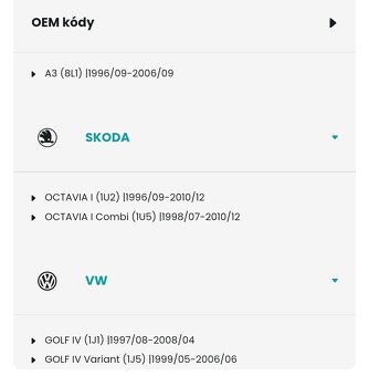 Zapalovacie kable Golf IV, Audi A3, Octavia 1 - 2