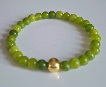 Náramok zo 6mm peridotu (olivínu) - 2