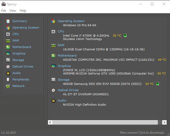 I7 6700K / GTX 1080 / 16GB 2600MHz / SSD 500GB - 2