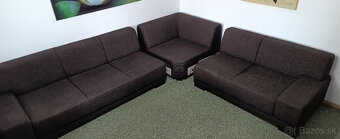 tmavohnedá sedacia súprava - 2